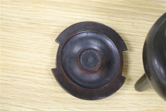 A Chinese bronze censer and a vase